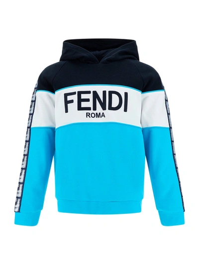 Shop Fendi Logo Sweatshirt In Blue