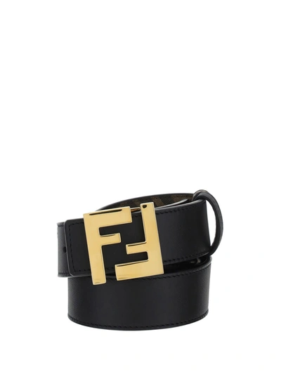 Shop Fendi Ff Motif Reversible Belt In Brown