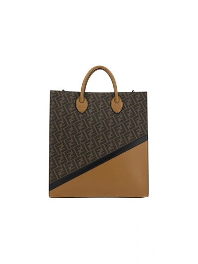Shop Fendi Tote Bag In Brown