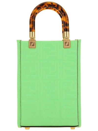 Shop Fendi Mini Sunshine Handbag In Edamame+os