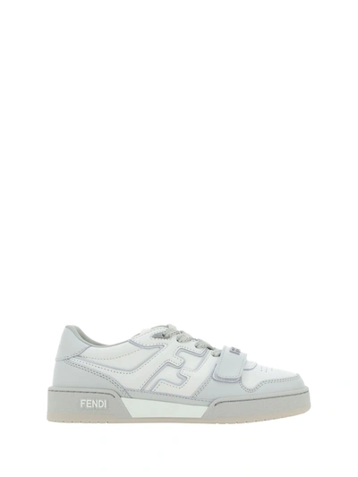 Shop Fendi Match Sneakers In Grigio/white/grigio