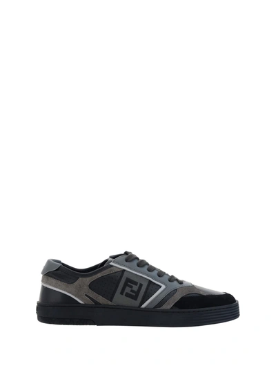 Shop Fendi Step Sneakers In Nero/grigio