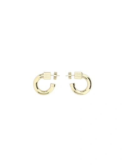 Shop Miu Miu Earrings In Oro