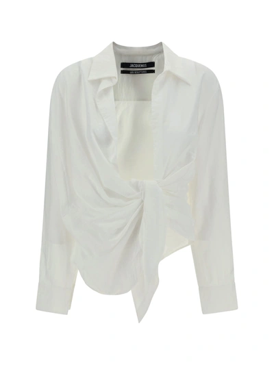 Shop Jacquemus La Chemise Bahia Shirt In White