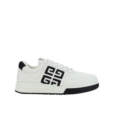 Shop Givenchy 4g Leather Logo Sneakers In White