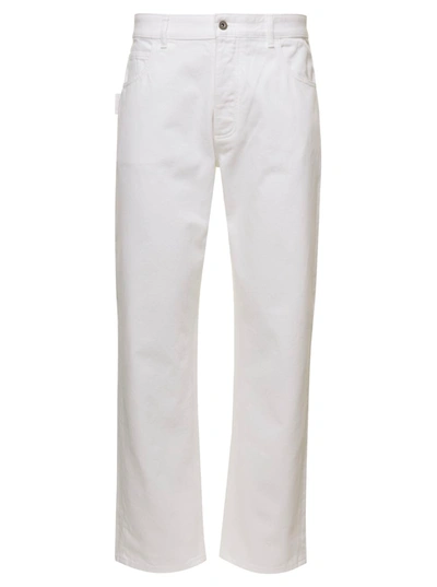 Shop Bottega Veneta White Denim Jeans