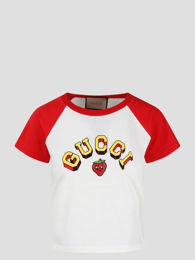 Shop Gucci Cotton Jersey T-shirt In White