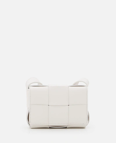 Shop Bottega Veneta Cassette Mini Crossbody Bag In White