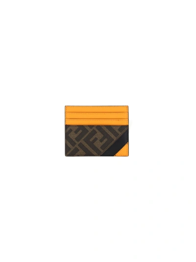 Shop Fendi Card Holder In Yellow & Orange