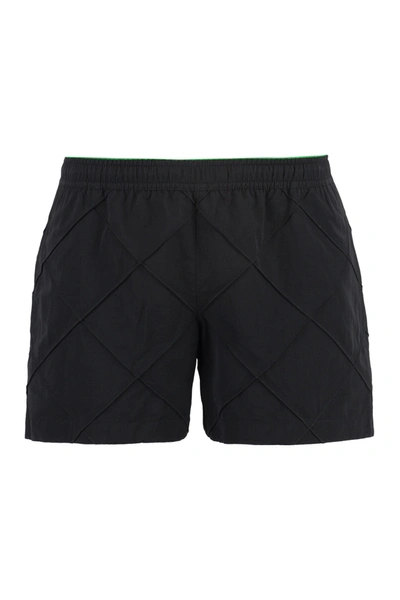 Shop Bottega Veneta Nylon Swim Shorts In Black
