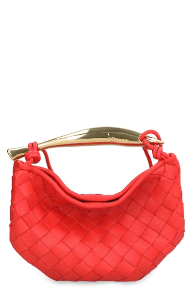 Shop Bottega Veneta Mini Sardine Leather Crossbody Bag In Red