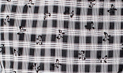 Popatu Check Ruffle Dress In Black Multi