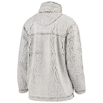 G-iii 4her By Carl Banks Women's  Gray New York Islanders Sherpa Quarter-zip Pullover Jacket In Gray
