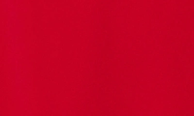 Betsy & Adam Bow One-shoulder Crepe Mermaid Gown In Red