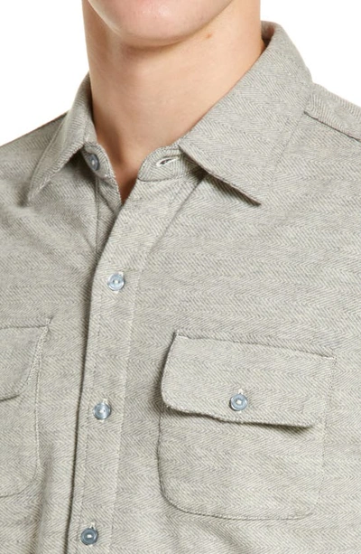 Shop The Normal Brand Textured Knit Long Sleeve Button-up Shirt In Graphite