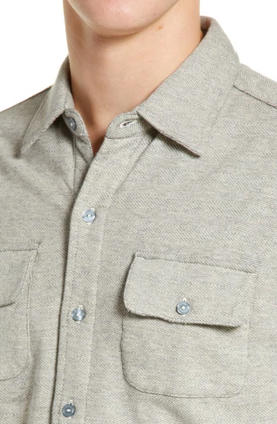 The Normal Brand Textured Knit Long Sleeve Button-up Shirt In Graphite