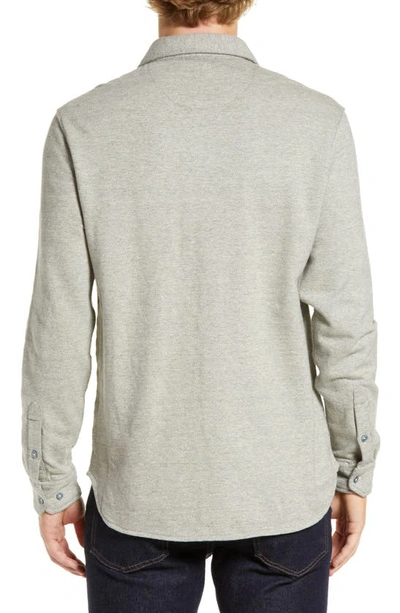 The Normal Brand Textured Knit Long Sleeve Button-up Shirt In Graphite