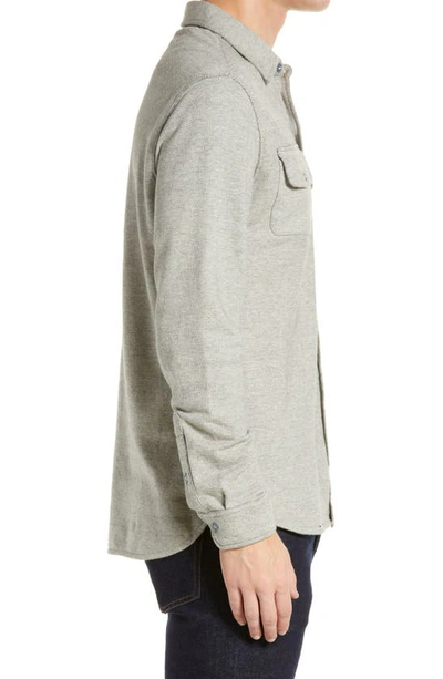 The Normal Brand Textured Knit Long Sleeve Button-up Shirt In Graphite