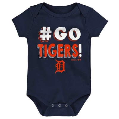 Shop Outerstuff Infant Navy/orange/gray Detroit Tigers Born To Win 3-pack Bodysuit Set