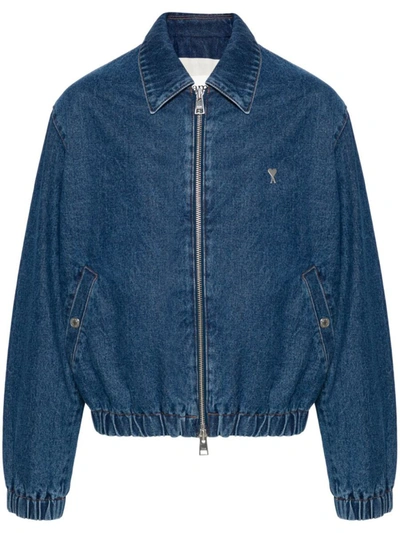 Shop Ami Alexandre Mattiussi Ami Paris Jackets In Used Blue
