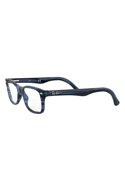 Shop Ray Ban Ray-ban 53mm Square Optical Glasses In Striped Blue