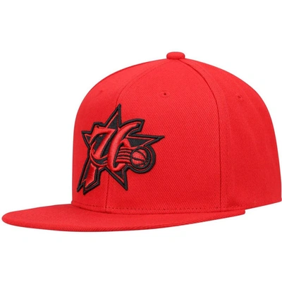 Shop Mitchell & Ness Red Philadelphia 76ers Hardwood Classics Tonal Snapback Hat