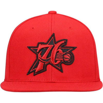 Mitchell & Ness Men's  Red Philadelphia 76ers Hardwood Classics Retroline Snapback Hat In Red