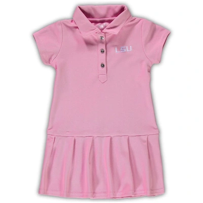 Shop Garb Girls Toddler  Pink Lsu Tigers Caroline Cap Sleeve Polo Dress