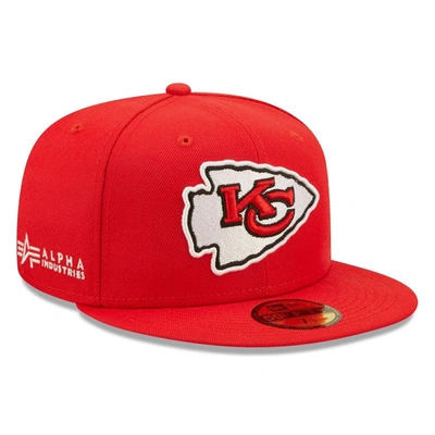 Shop New Era X Alpha Industries Red Kansas City Chiefs Alpha 59fifty Fitted Hat