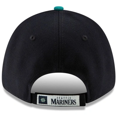 Shop New Era Navy/aqua Seattle Mariners League 9forty Adjustable Hat