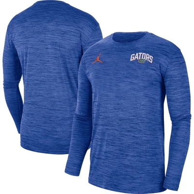 Shop Jordan Brand Royal Florida Gators Sideline Game Day Velocity Performance Long Sleeve T-shirt