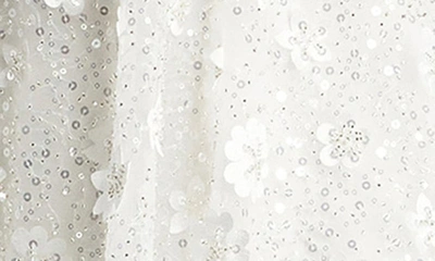 Dress The Population Elisa Floral Applique Sequin Fit & Flare Dress In Ivory