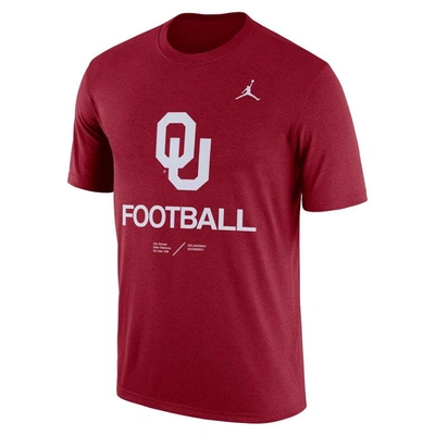 Shop Jordan Brand Heathered Crimson Oklahoma Sooners Team Football Legend T-shirt