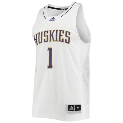 Shop Adidas Originals Adidas #1 White Washington Huskies Swingman Basketball Jersey