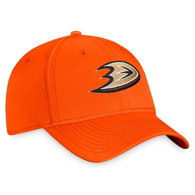 Shop Fanatics Branded Orange Anaheim Ducks Core Primary Logo Flex Hat
