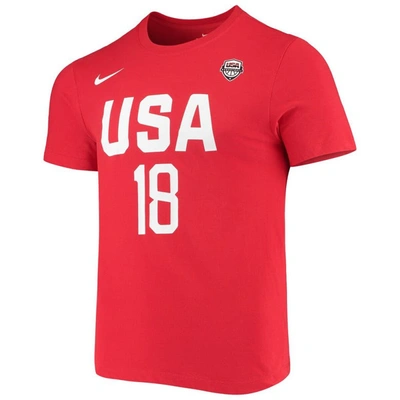Shop Nike Chelsea Gray Usa Basketball Red Name & Number Performance T-shirt