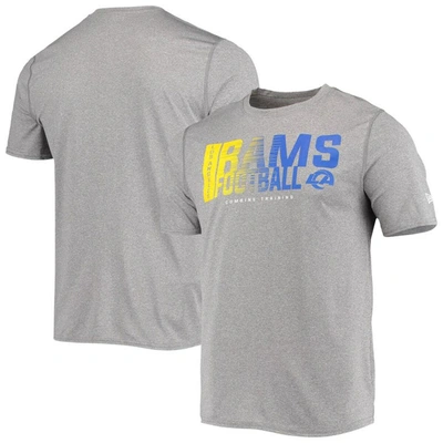 Shop New Era Heathered Gray Los Angeles Rams Combine Authentic Game On T-shirt In Heather Gray