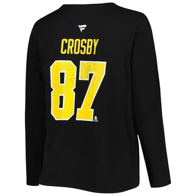 Shop Profile Sidney Crosby Black Pittsburgh Penguins Plus Size Name & Number Long Sleeve T-shirt