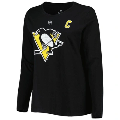 Shop Profile Sidney Crosby Black Pittsburgh Penguins Plus Size Name & Number Long Sleeve T-shirt