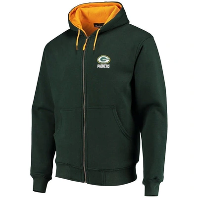 Shop Dunbrooke Green Green Bay Packers Craftsman Thermal-lined Full-zip Hoodie