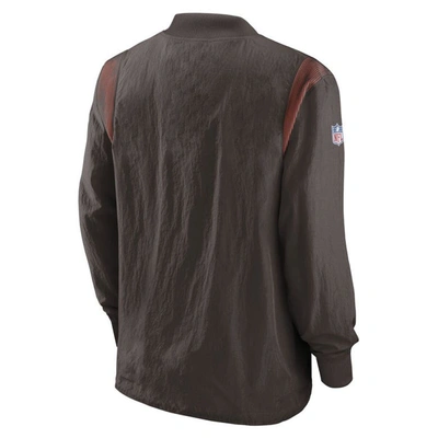 Shop Nike Brown Cleveland Browns Sideline Team Id Reversible Pullover Windshirt
