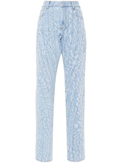 Mugler Star-print Tapered Jeans In Printed Star