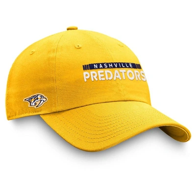 Shop Fanatics Branded Gold Nashville Predators Authentic Pro Rink Adjustable Hat