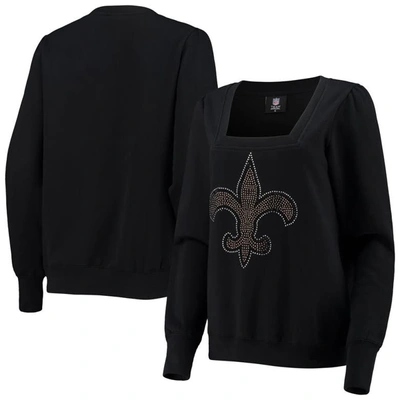 Shop Cuce Black New Orleans Saints Winners Square Neck Pullover Sweatshirt