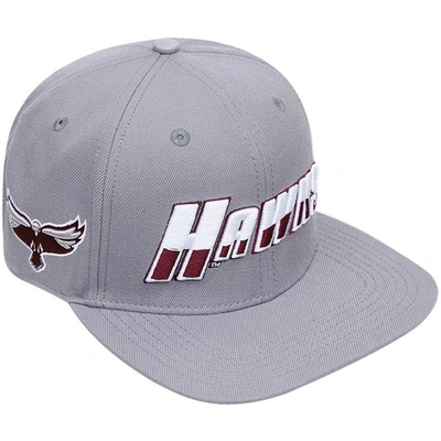 Shop Pro Standard Gray Maryland Eastern Shore Hawks Evergreen Hawks Snapback Hat