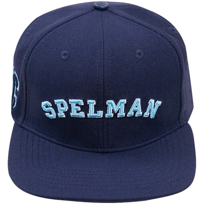 Shop Pro Standard Navy Spelman College Jaguars Evergreen Spelman Snapback Hat
