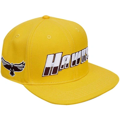 Shop Pro Standard Gold Maryland Eastern Shore Hawks Evergreen Hawks Snapback Hat