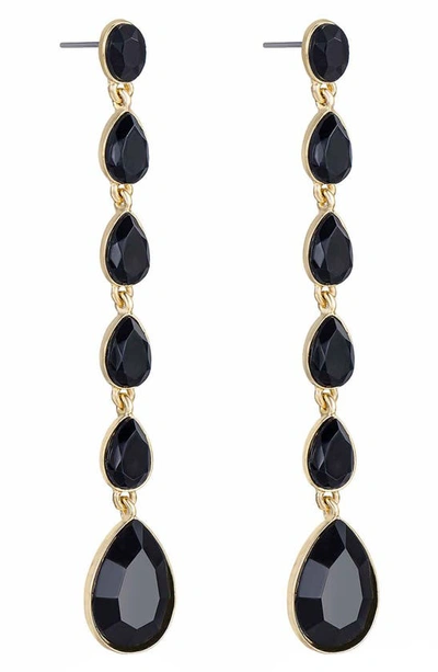 Ettika Crystallized Drop Earrings In Black