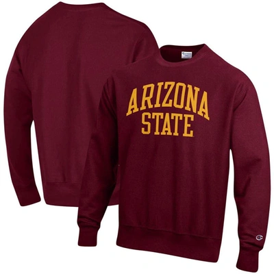 Shop Champion Maroon Arizona State Sun Devils Arch Reverse Weave Pullover Sweatshirt