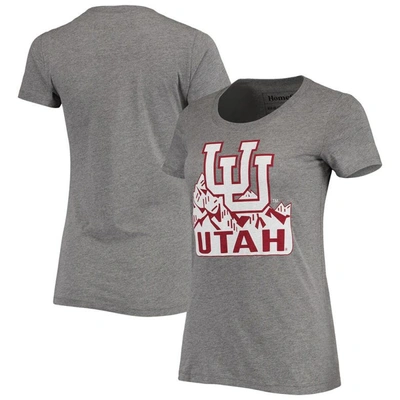Shop Homefield Heathered Gray Utah Utes Vintage Mountains Tri-blend T-shirt In Heather Gray